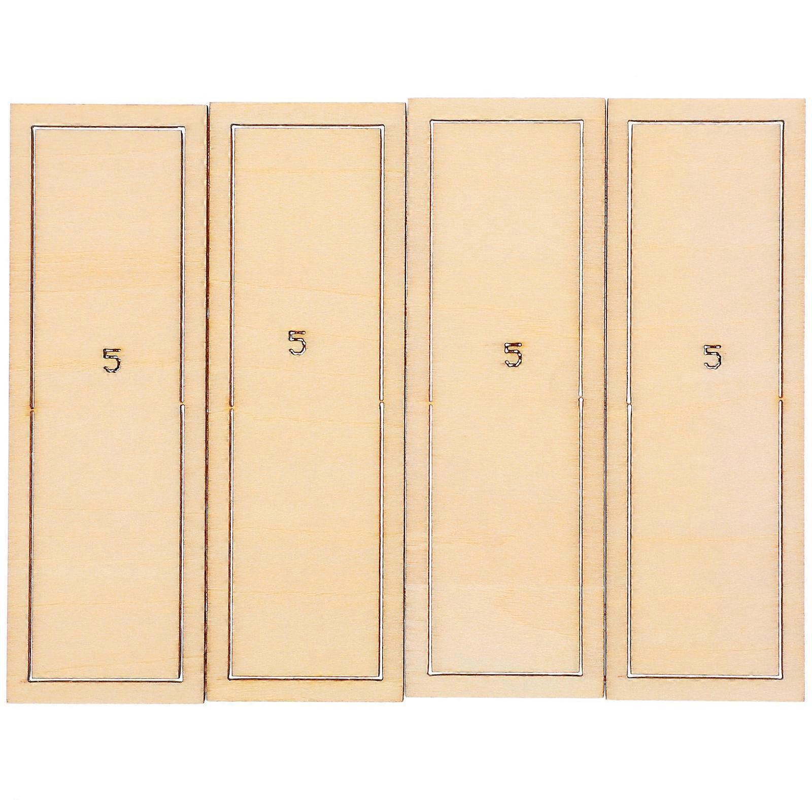 Miniature Screen Model Chinese Doll House Furniture Accessories Antique Miniature Design Brown 7.10X2.30X0.20CM Decorative 4 Sets