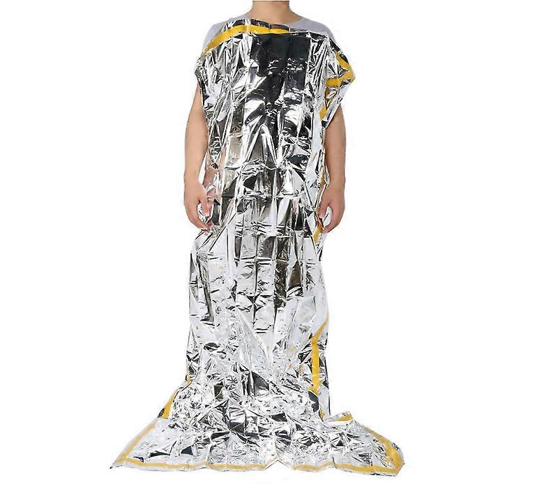 Survival Blanket Emergency Sleeping Bag Rescue Blanket Insulation Sunscreen Foldable Blanket(Silver)
