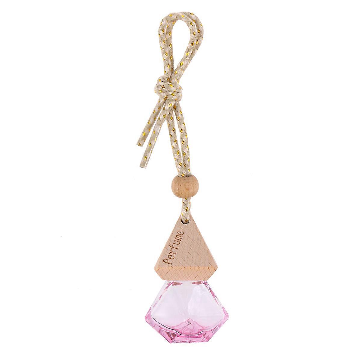Empty Perfume Bottle Pink Glass Material Car Air Freshener Diffuser 1Pcs