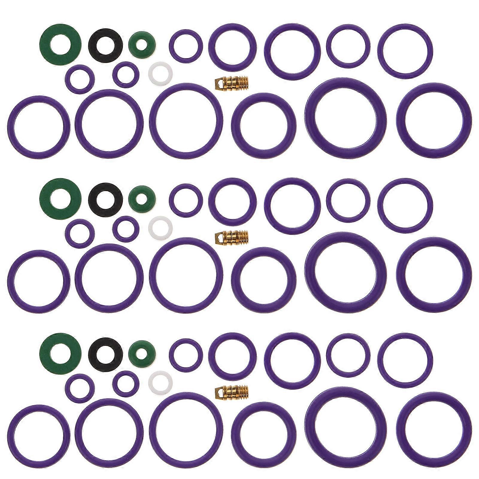 Car Air Conditioner Rubber Rings Kit Assorted Gaskets for Easy Replacement Repair Sealing Preventing Leakage Various Vehicle Maintenance