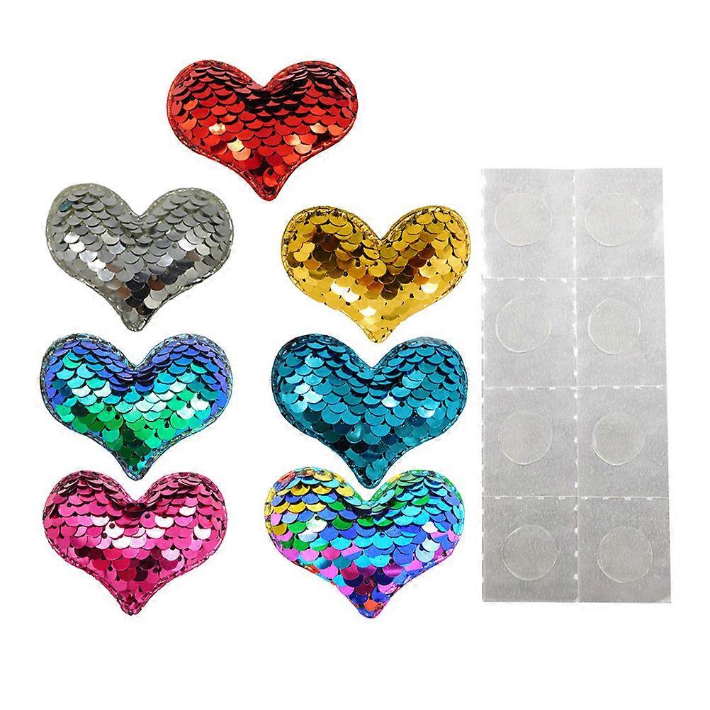 7 قطع مختلطة الألوان اليدوية الحب قلب الترتر للحرف اليدوية والتطريز وأقواس الشعر والديكورات