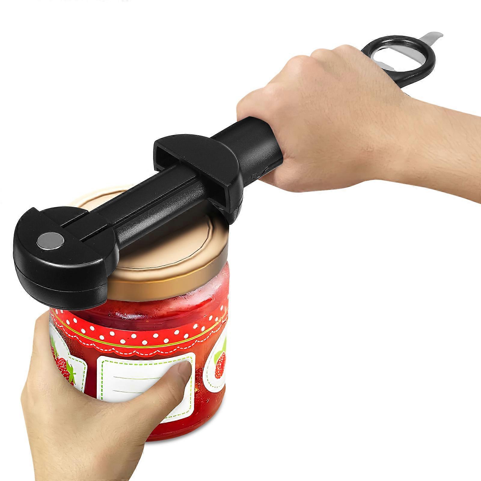 Non Slip Grooves Retractable Bottle Opener Jar Lid Opener Adjustable Opening Size for Home Use Kitchen Tools 21.00x4.80x2.50cm 1Set