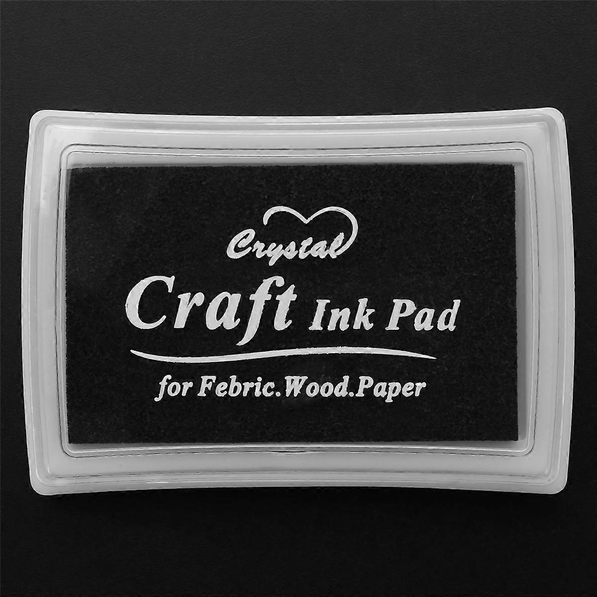 Black Ink Pad Inkpad Rubber Stamp Finger Print Craft Non-
