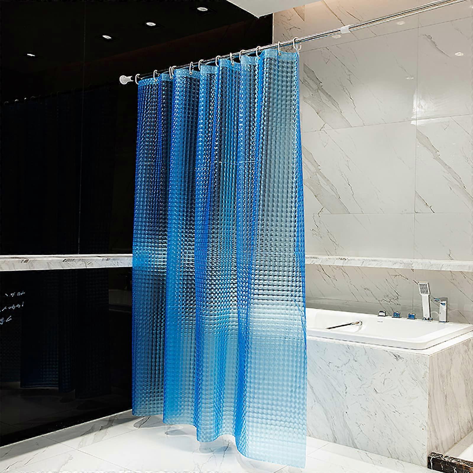 Transparent Shower Curtain, PEVA Plastic Bathroom Curtain, 3D Effect Shower Curtain with 12 Hooks, 180 x 180 cm (Model D)