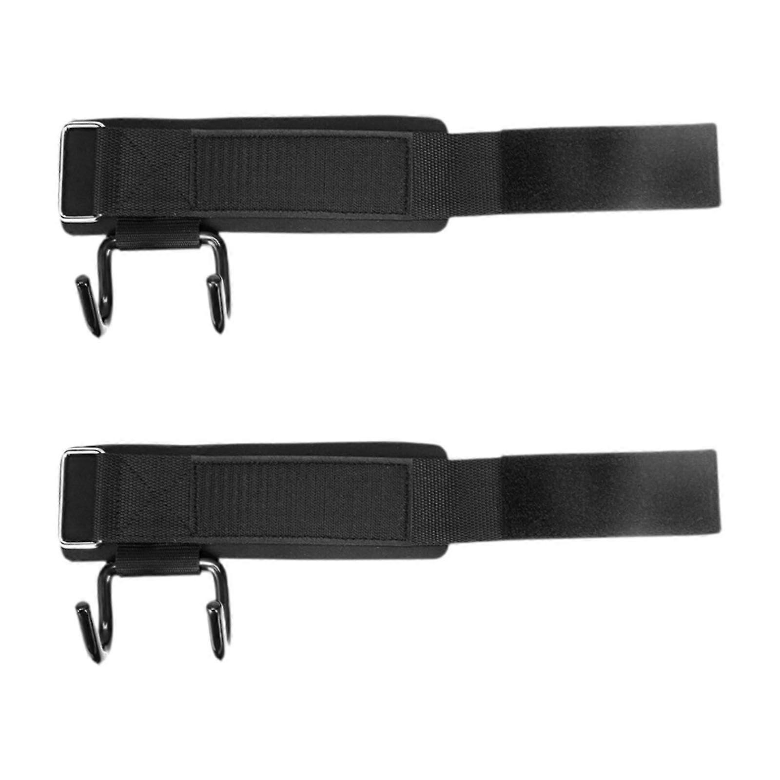 2 x Weight Lifting Hooks, Fitness Lifting Straps for Men and Women, Wrist Support Black Hook