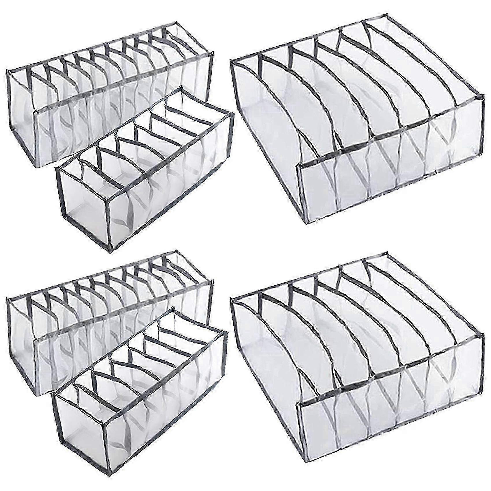 6 قطع قابلة للطي خزانة الملابس الداخلية منظم فواصل لصندوق تخزين مقصورة مضمد