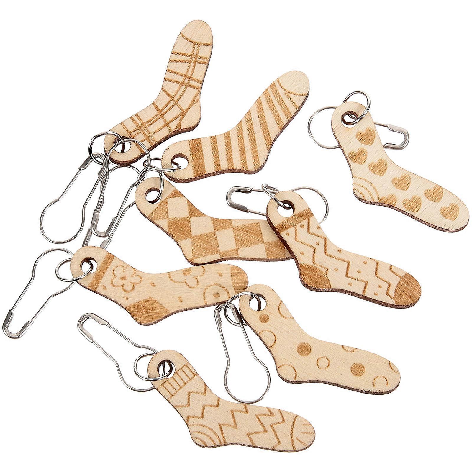 Wooden Stitch Markers 8pcs for Knitting, Crochet & DIY Crafting – Decorative Pattern Tracking & Error Marking Supplies