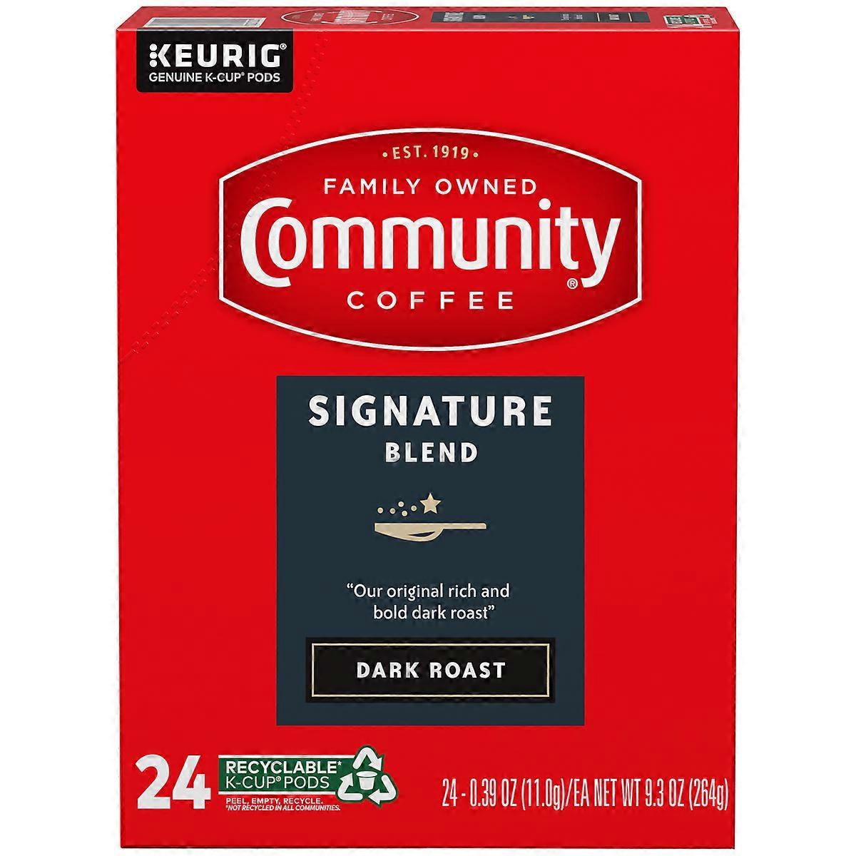 Community Coffee 深度烘焙单份豆荚 - 24 克拉