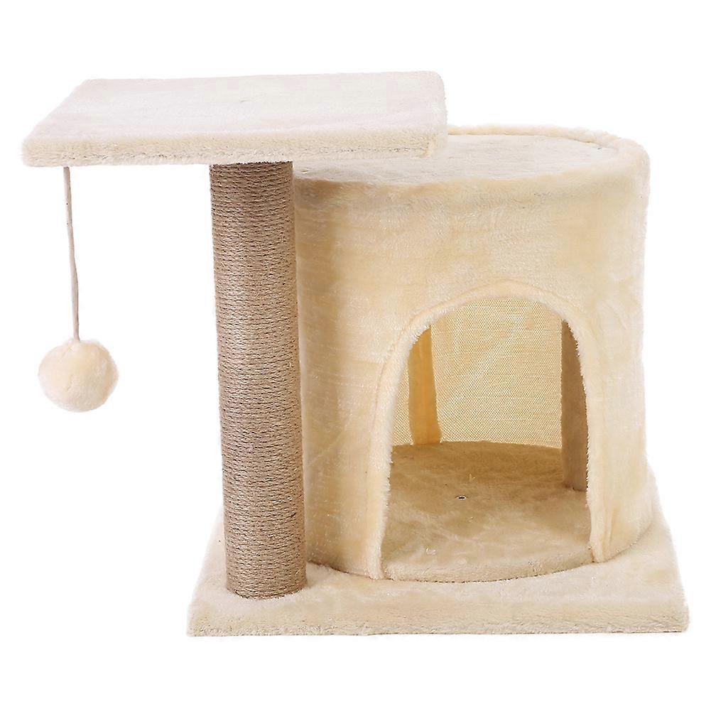 Cat Scratching Jumping Climbing Post Ladder Stable Framework Cat Toy Beige