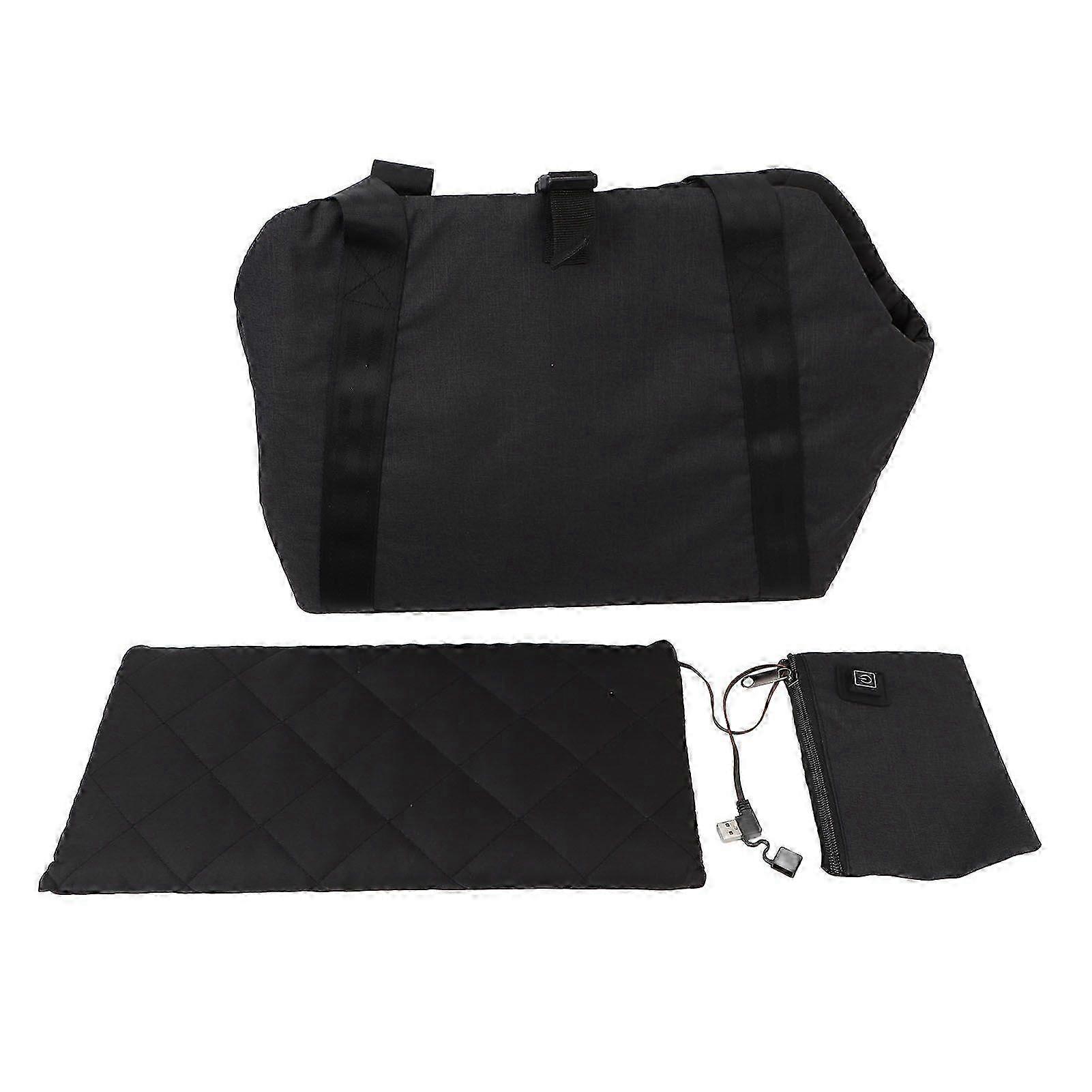 Heated Pet Carrier Bag with USB Port and 3 Speed Temperature Control for Warm Pet Travel