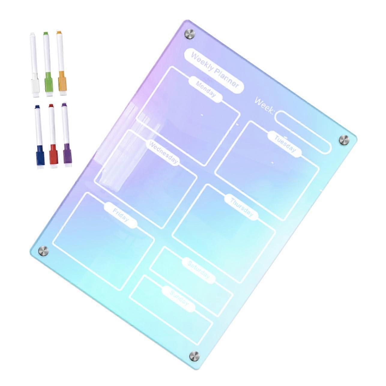 1 Magnetic Weekly Planner Set, Colorful Wipeable Planning Board for Refrigerator, Meal Planning, ToDo Lists, and Reminders with Markers