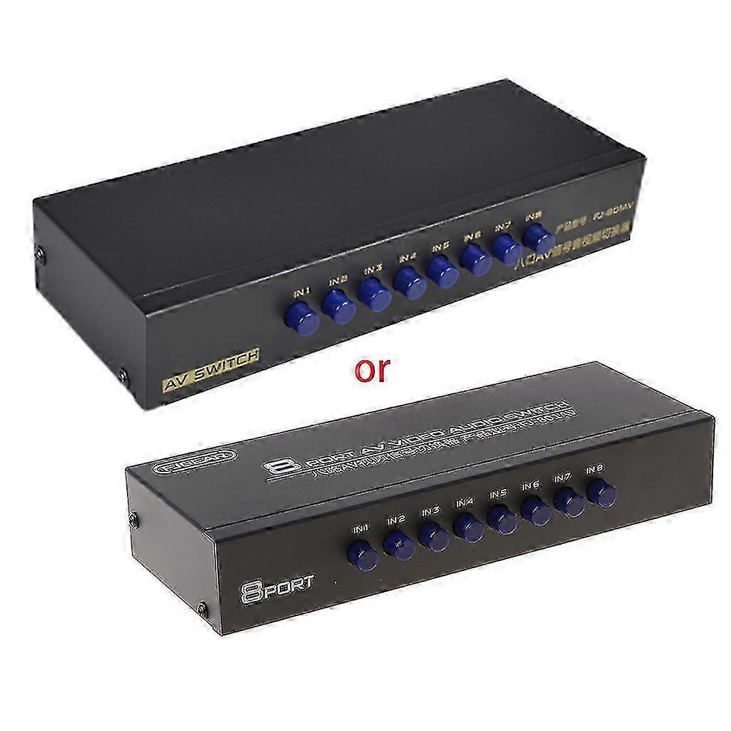 8-way RCA Switcher 8 In 1 Out Composite Video L/R Selector Box for DVD
