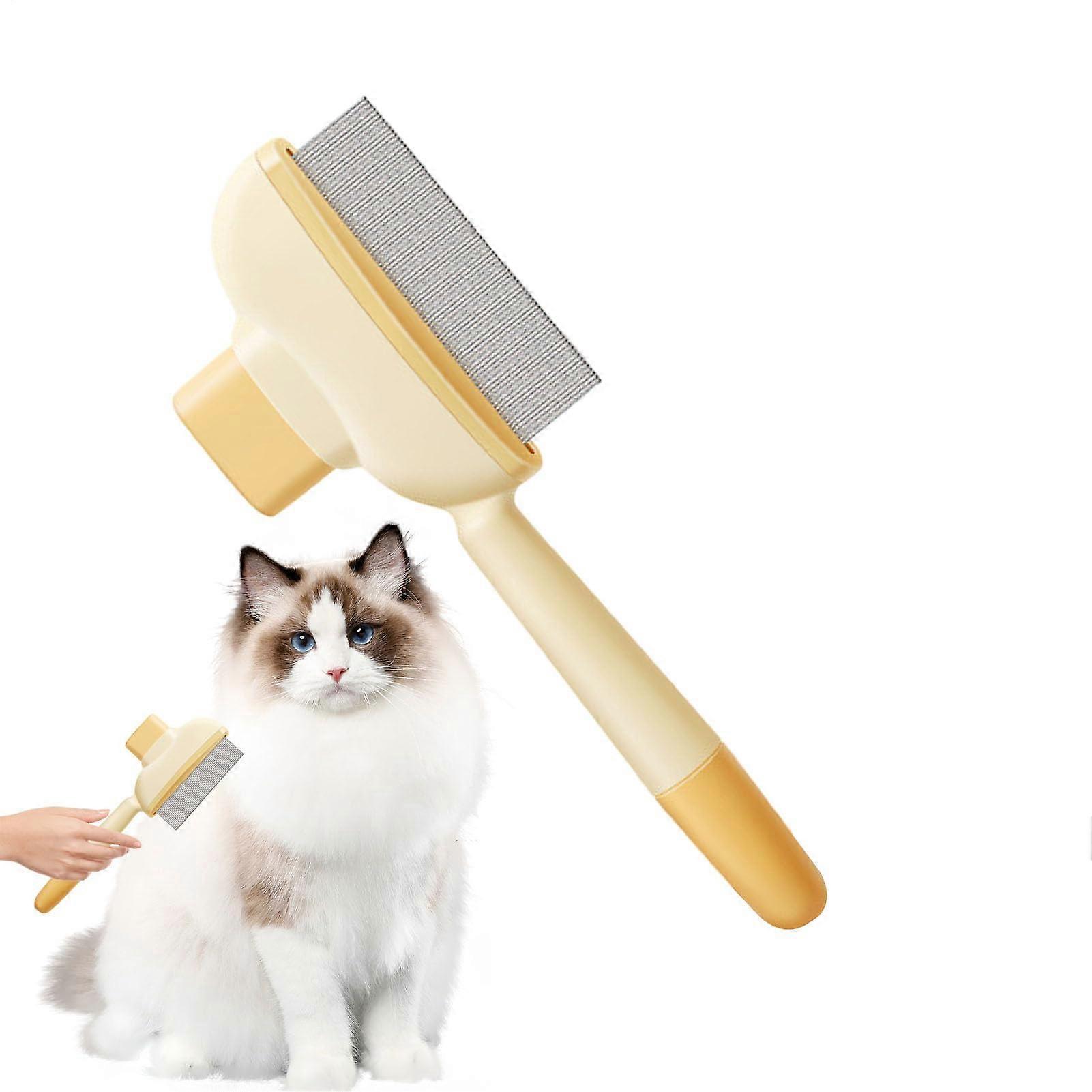Dematting Flea Comb for Dogs and Cats, Multifunctional Tangles and Knots Removal Tool, Yellow Grooming Brush
