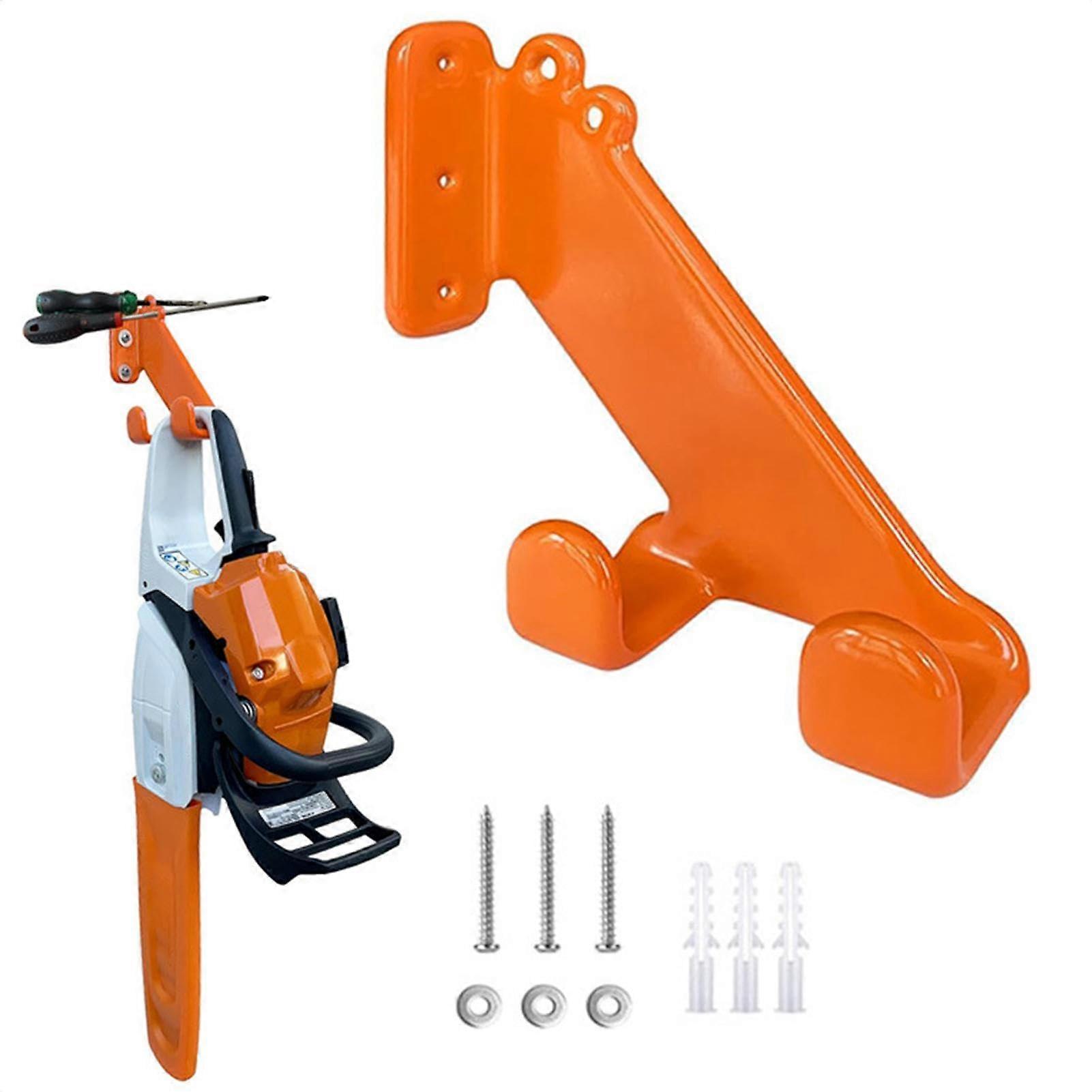 Chainsaw Stand with Hook for Garage Organization, Multifunctional Wall Holder for Chainsaws and Backpack Blowers