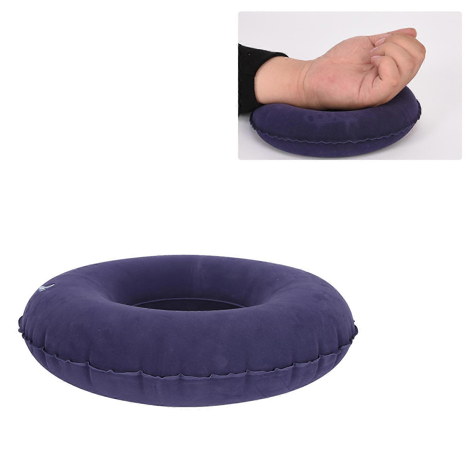 Inflatable Hemorrhoid Tailbone Donut Cushion Dark Blue PVC Soft