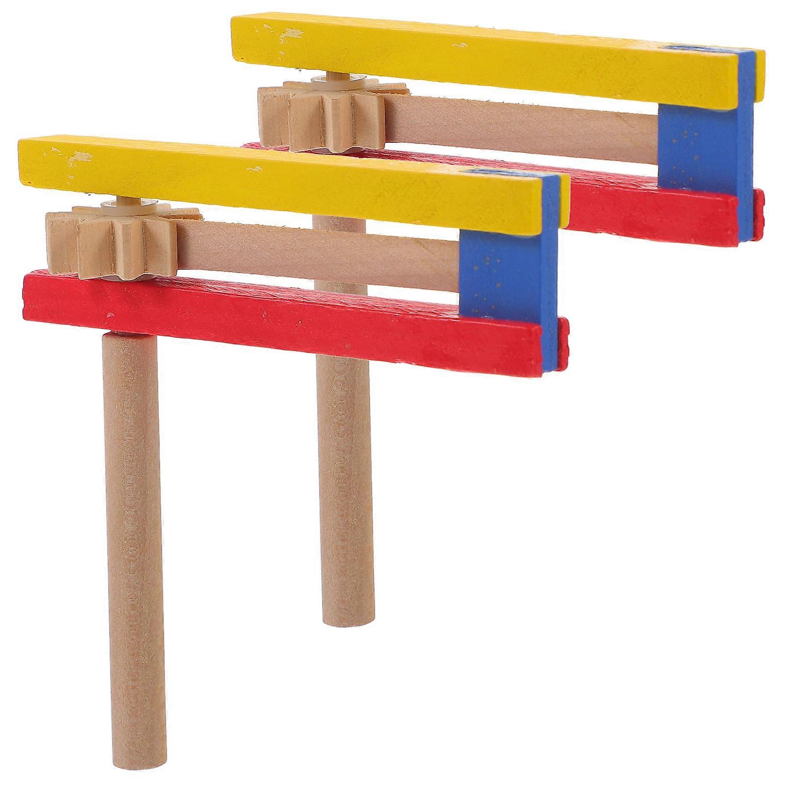 Long Handle Wooden Castanets   2pcs Set for Percussion, Music Education and Rhythm Development