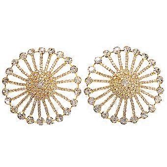 1Pair Round Rhinestones Pasties Sticky Bra Body Chain Reusable Pasty Breast Covers Boobs Stickers for Women Girls Gifts  Silver