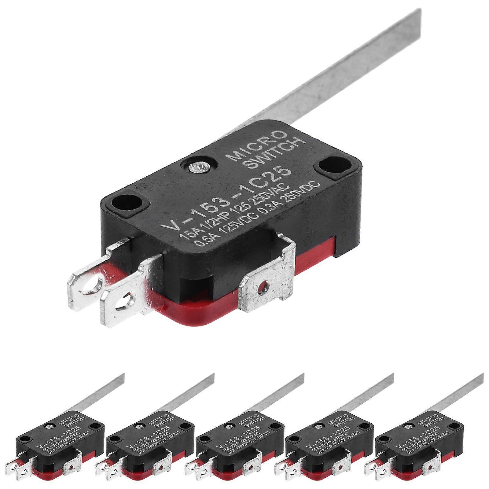Hinge Lever Limit Switch 6 Pcs Waterproof Momentary Button for Computers Black Metal Control