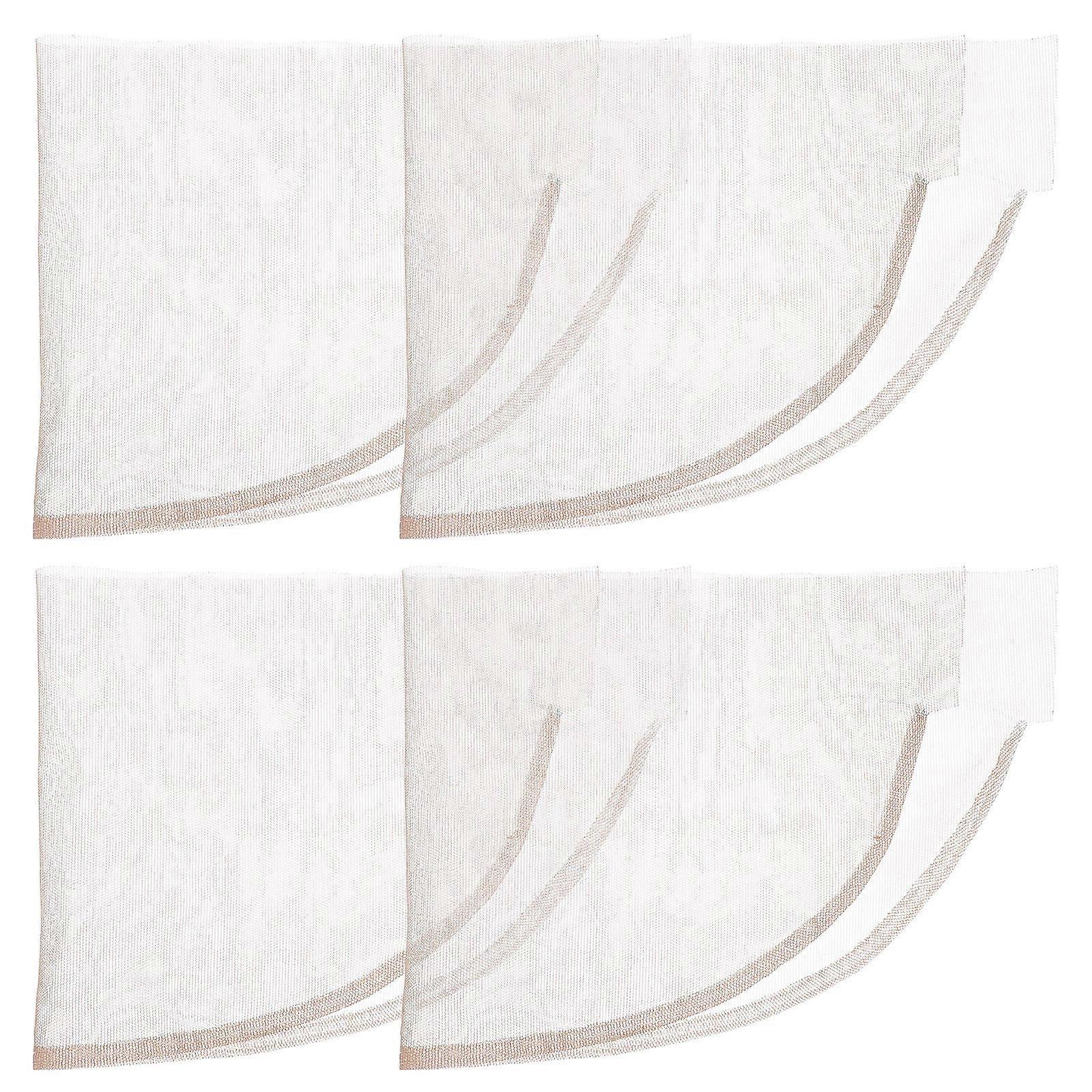 Hair Mesh Lace Wig Closure Hairline Rectangular Shape Dark Brown 4Pcs