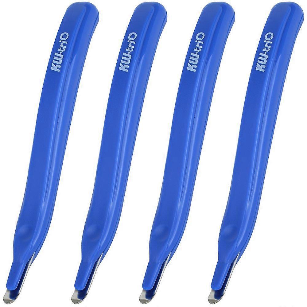 4 Pack Magnetic Staple Remover, Push Type Professional Easy Set for School, Office and Home Blue