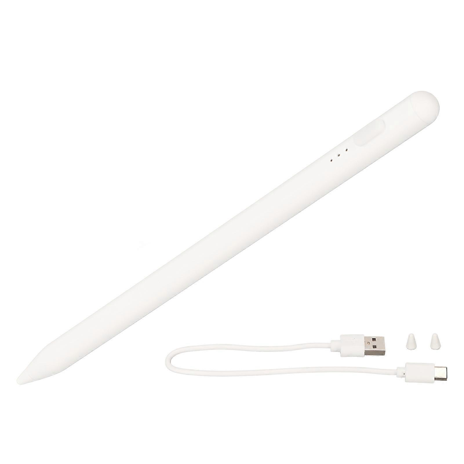 Active Universal White Active Capacitive Stylus with 2 Replacement Pen Tips for Phones Tablets
