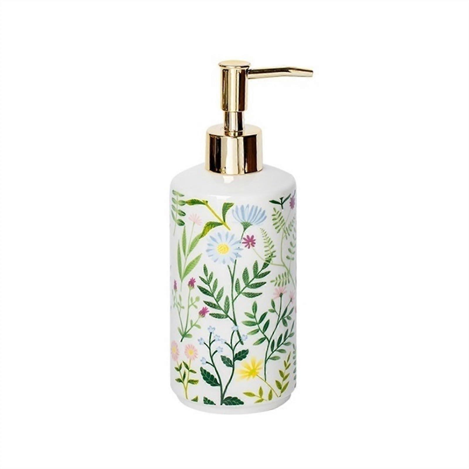 Retro Farmhouse Ceramic Soap Dispenser – Refillable 14.5 oz with Pump Cap