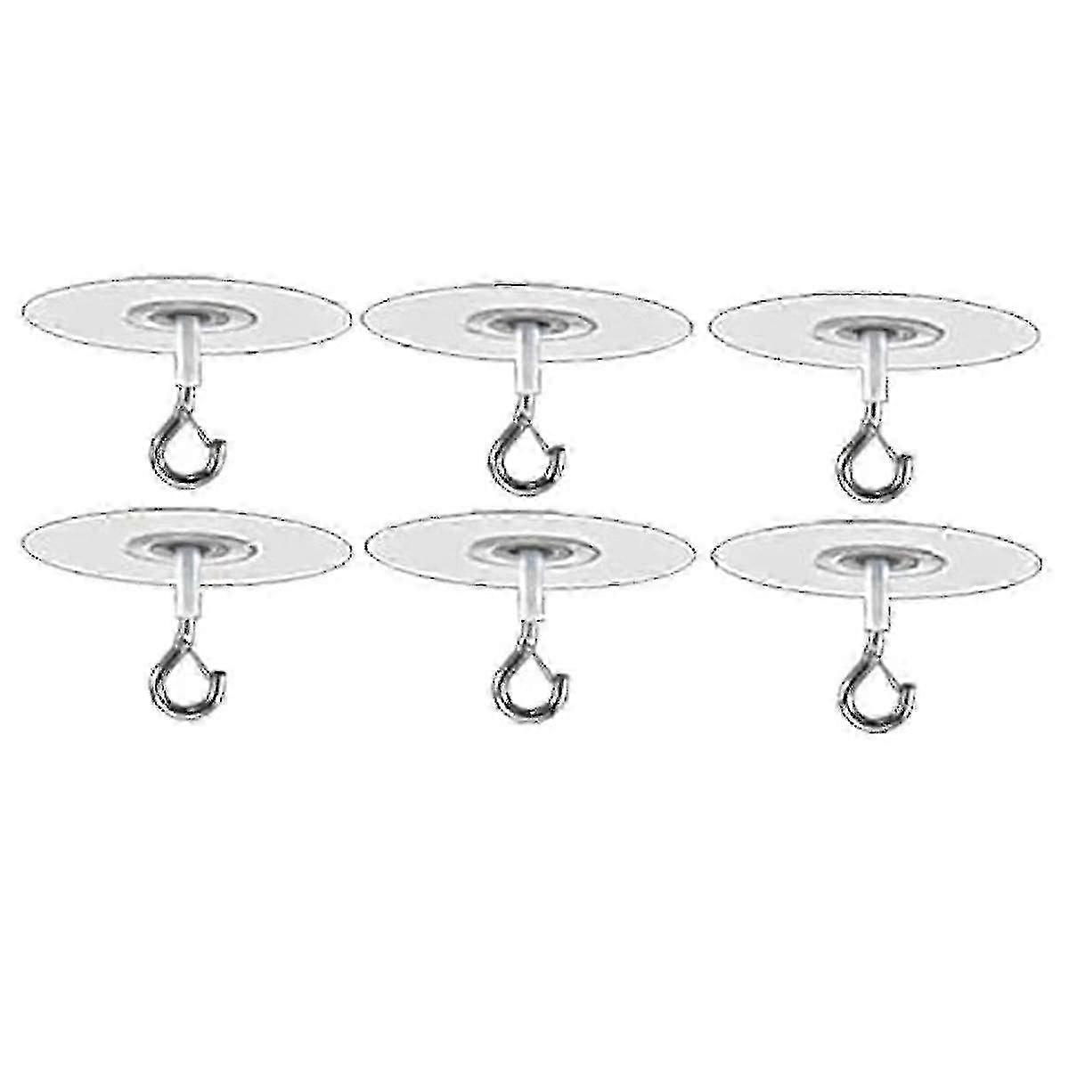 6Pcs Adhesive Ceiling Hooks for Popcorn & Textured Ceilings - No Drilling Self-Adhesive Hooks for Wall Surface Hanging