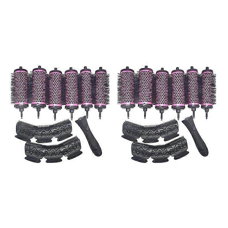12 pezzi in ceramica Hair Roller Set con manico staccabile e clip per Salon Styling ~ 16025