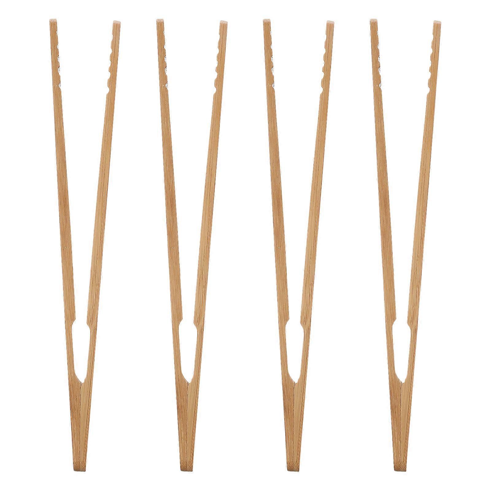 Light Brown Kitchen Tong Made of Synthetic Material for Home Use Compact Size 4PCS