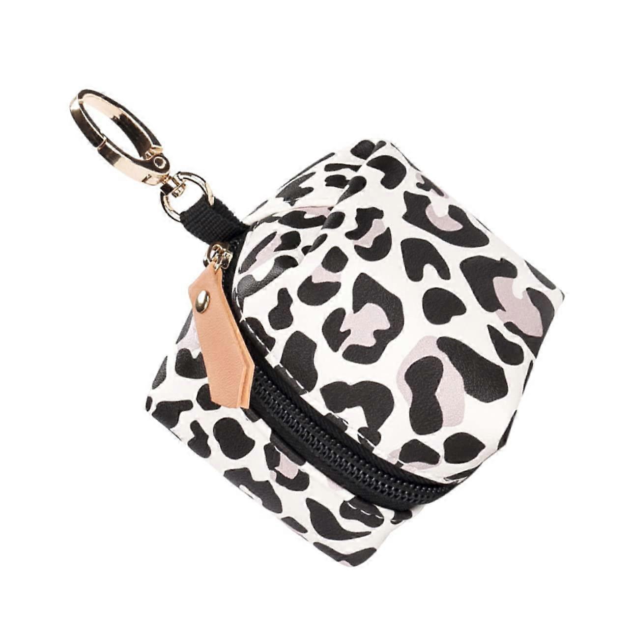 Waterproof Pacifier Bag Leopard Print, Pacifier Storage Case For On-The-Go, Snack Compartment, Fits Most Pacifiers