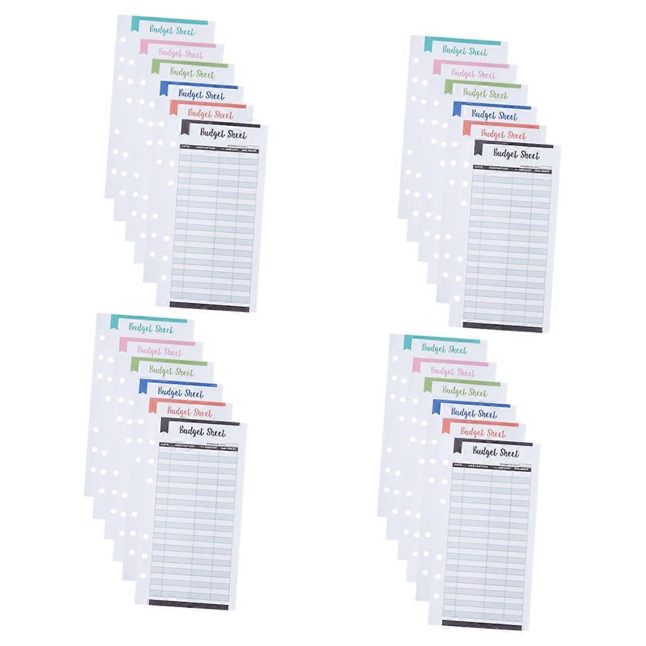 Budget Cards with Six Holes Refill Set For Budget Planner Expenses Tracking Colored Consumption Cards For Household Mgmt
