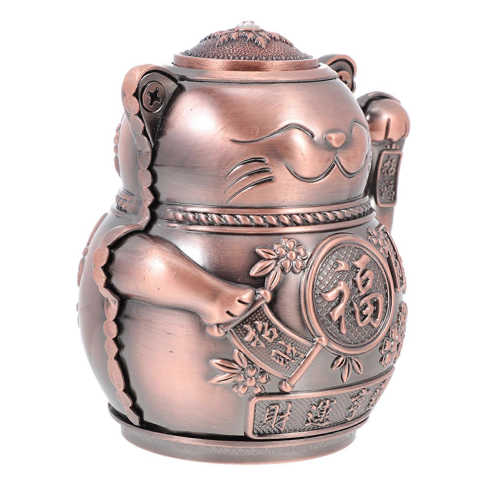 Toothpicks Containers Toothpick Storage Box Fortune Cat Shape Zinc Alloy Easy Access 1Pc
