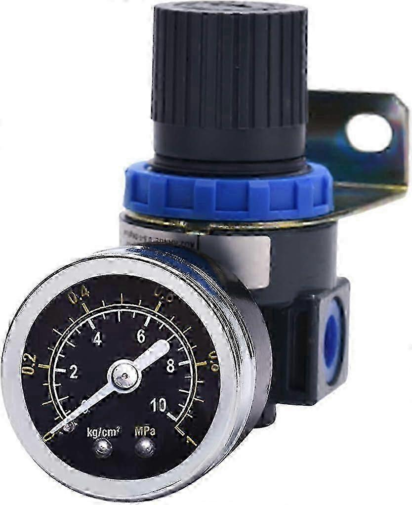Compressed Air Pressure Reducing Valve - 0-10 Bar 1/4 Inch Adjustable Regulator for Air System Control