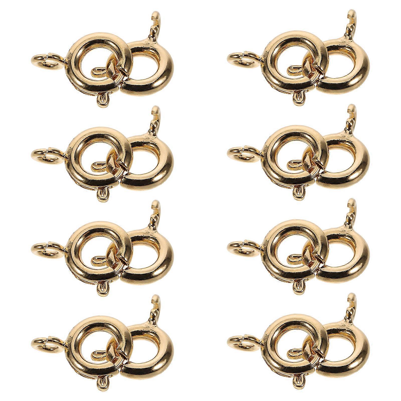 50pcs Durable Spring Ring Clasps for Jewelry Making – Versatile Closures for Necklaces, Bracelets, and DIY Accessories – Copper Finish