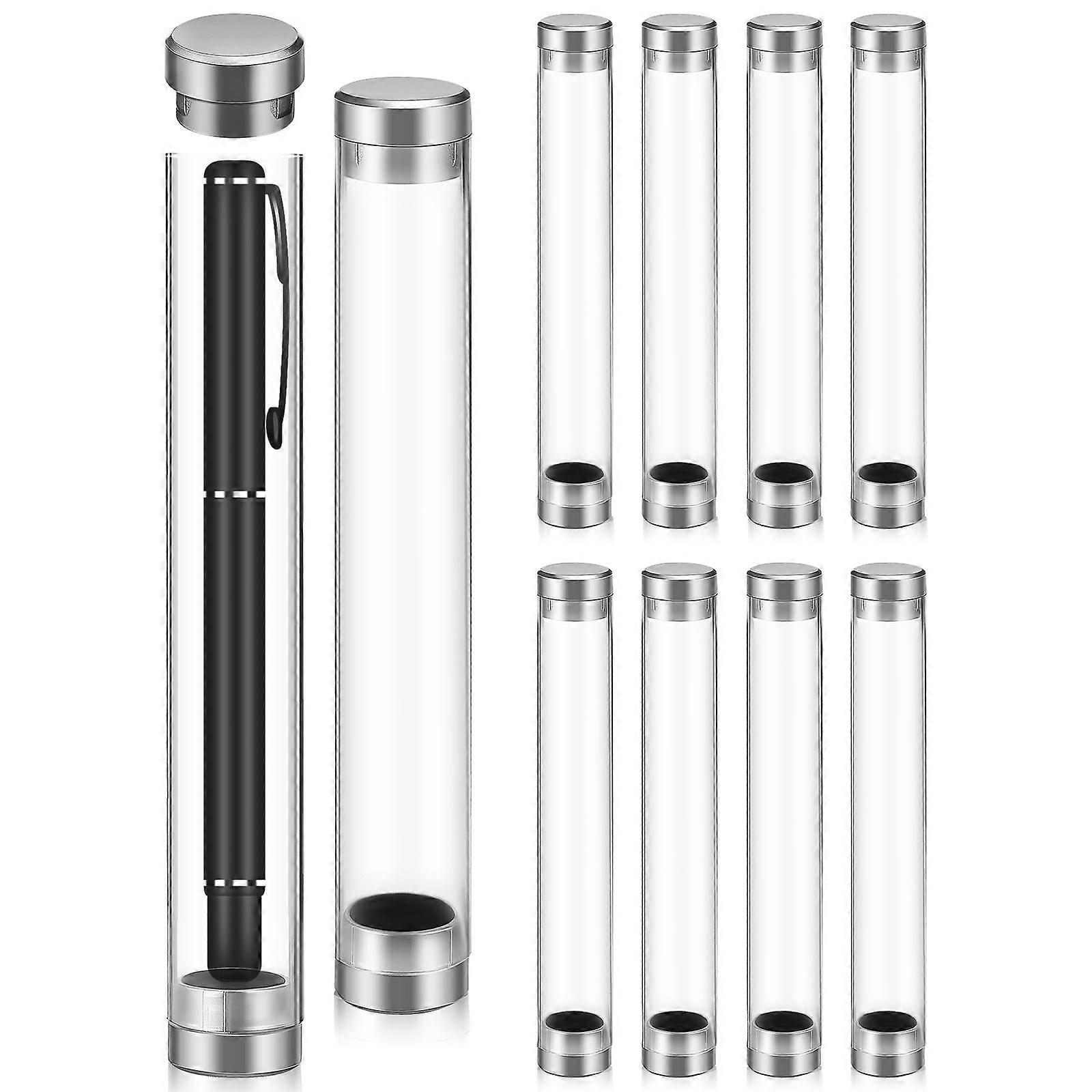 Acrylic Single Pen Holder for Storage Use Compact Cylinder Tube Assorted Color