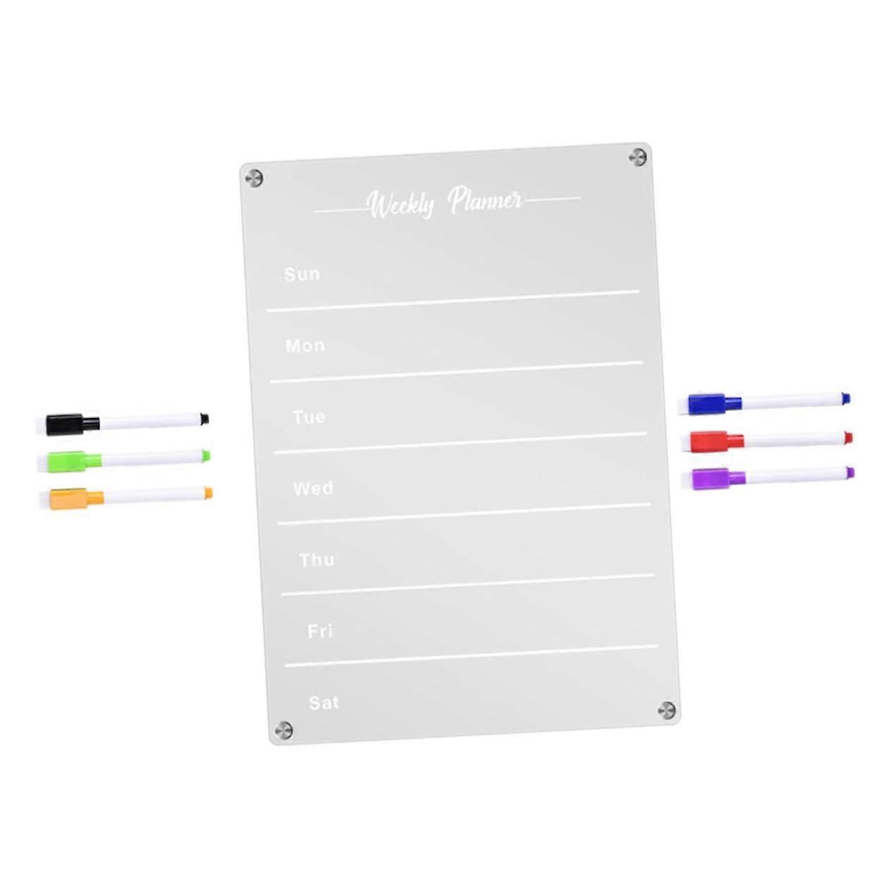 1 Set Magnetic Note Message Board LED Fridge Daily Planning Board Magnetic Planner