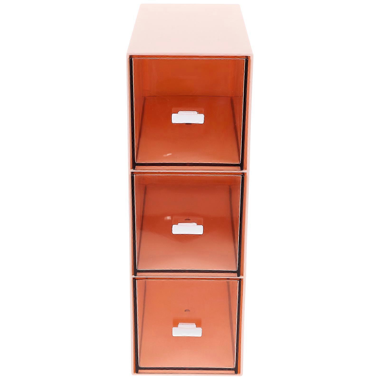 Desk Organizer with Drawers Rectangular ABS Material Pink 22.80X16.60X7.70CM Space Saving Office Use 1Pcs