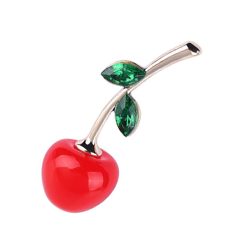 Red Alloy Brooch Pin for Decoration with Metal Material and Wide Applications Cherry Shaped 0.5 Inch