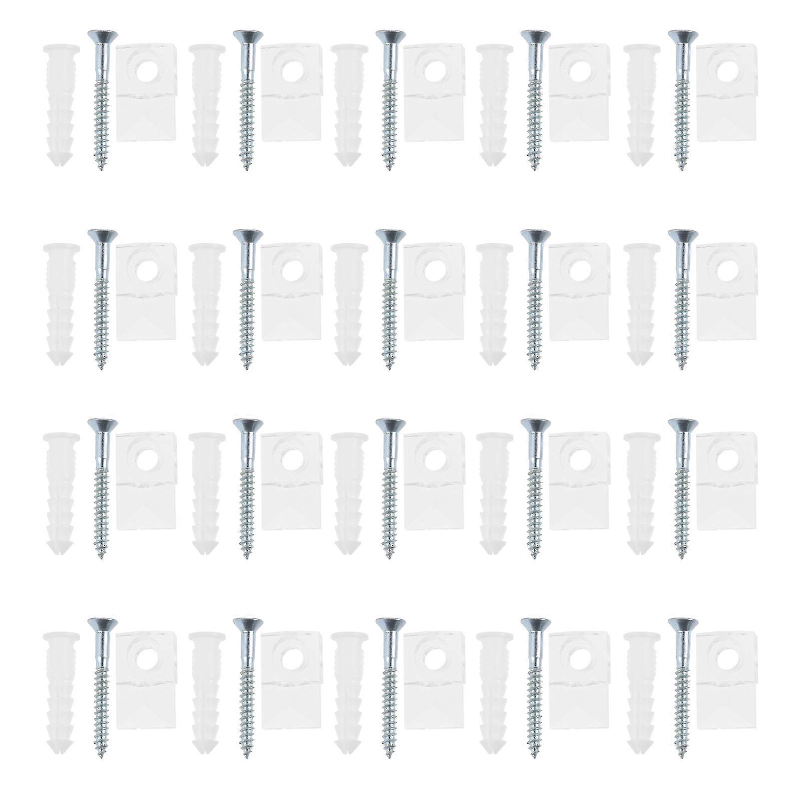 Non Punching Glass Clips for Mirror Installation – Durable Transparent Clamps for Cabinets, Doors, and Easy Mounting Applications