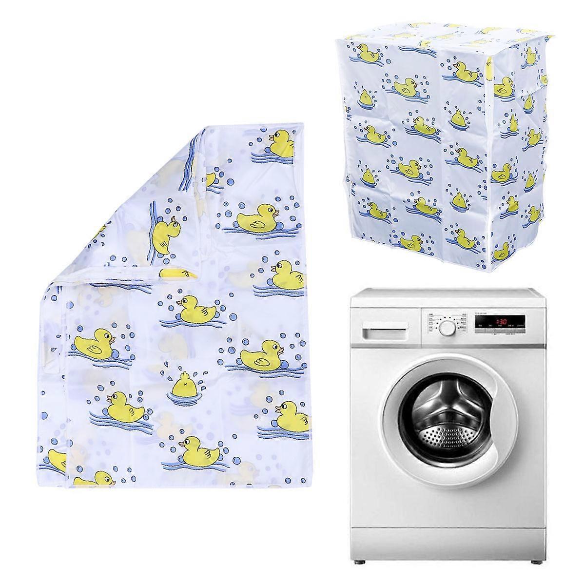 Washing Machine Cover Roller Waterproof Dustproof Small Polyester Satin Cloth 1Set