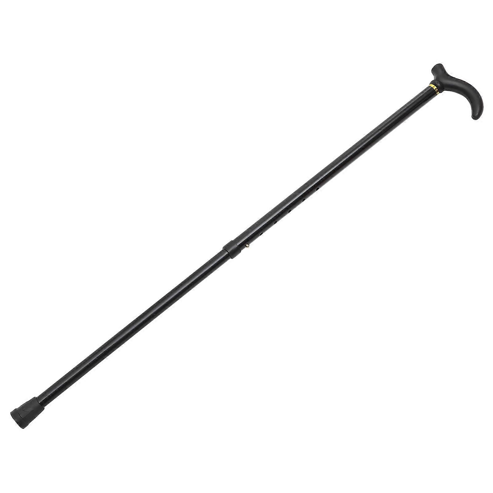 Anti-skid Walking Stick Cane Retractable For Elderly Users Daily Life Support Black 1Pcs