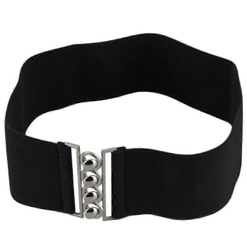 Women Belt Fashion Elastic Waist Cover Buckle Elastic Waist Closure Versatile Wide Belt Paired With Dress Coat Lady Belts