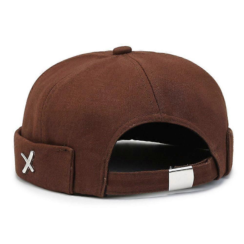 Washed Style Brimless Docker Cap Solid Color Brimless Hat Vintage Melon Beanie Cap Boy Girls