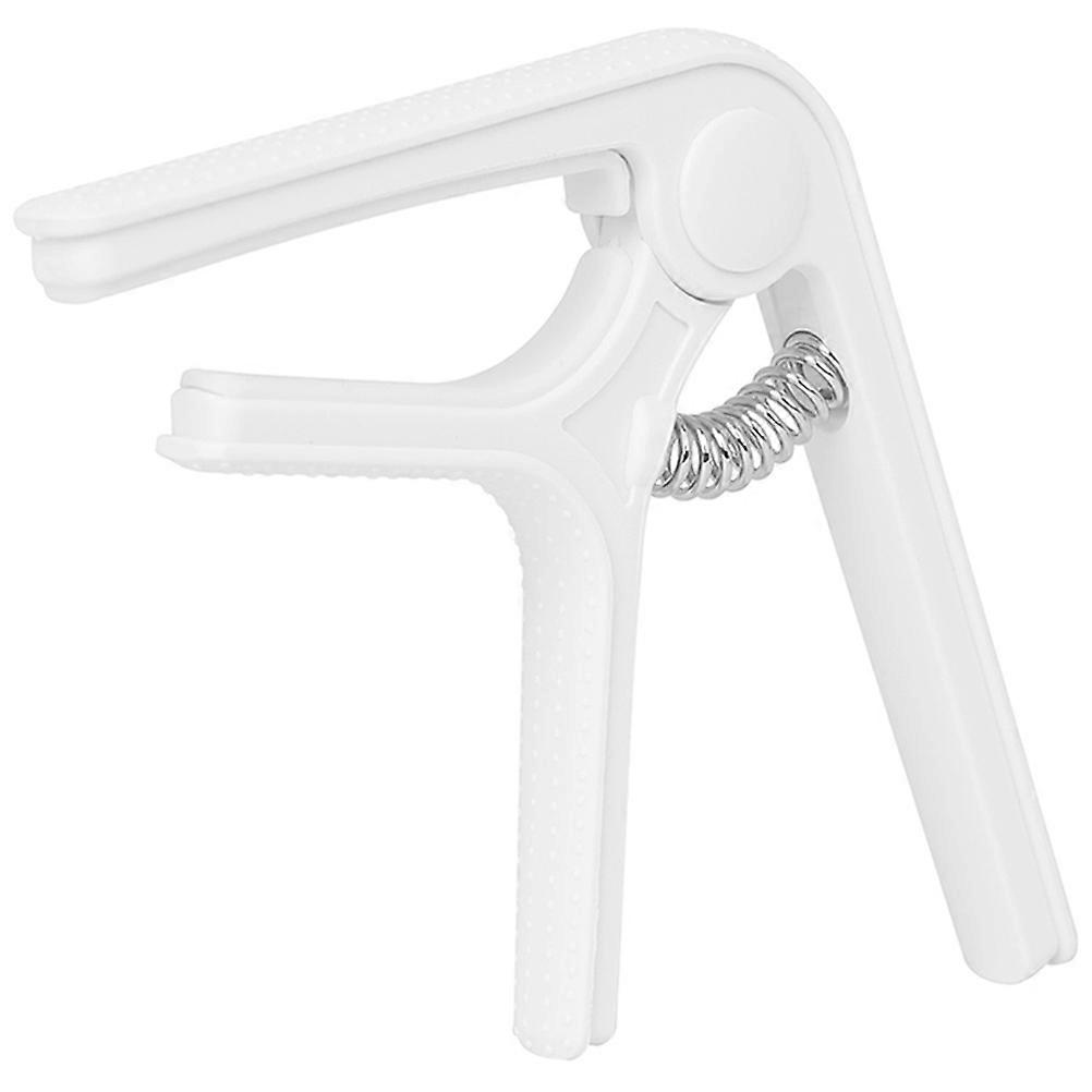 White Guitar Capo for All Sizes with Anti-Slip Design and Lightweight Portable Guitar Tuner for