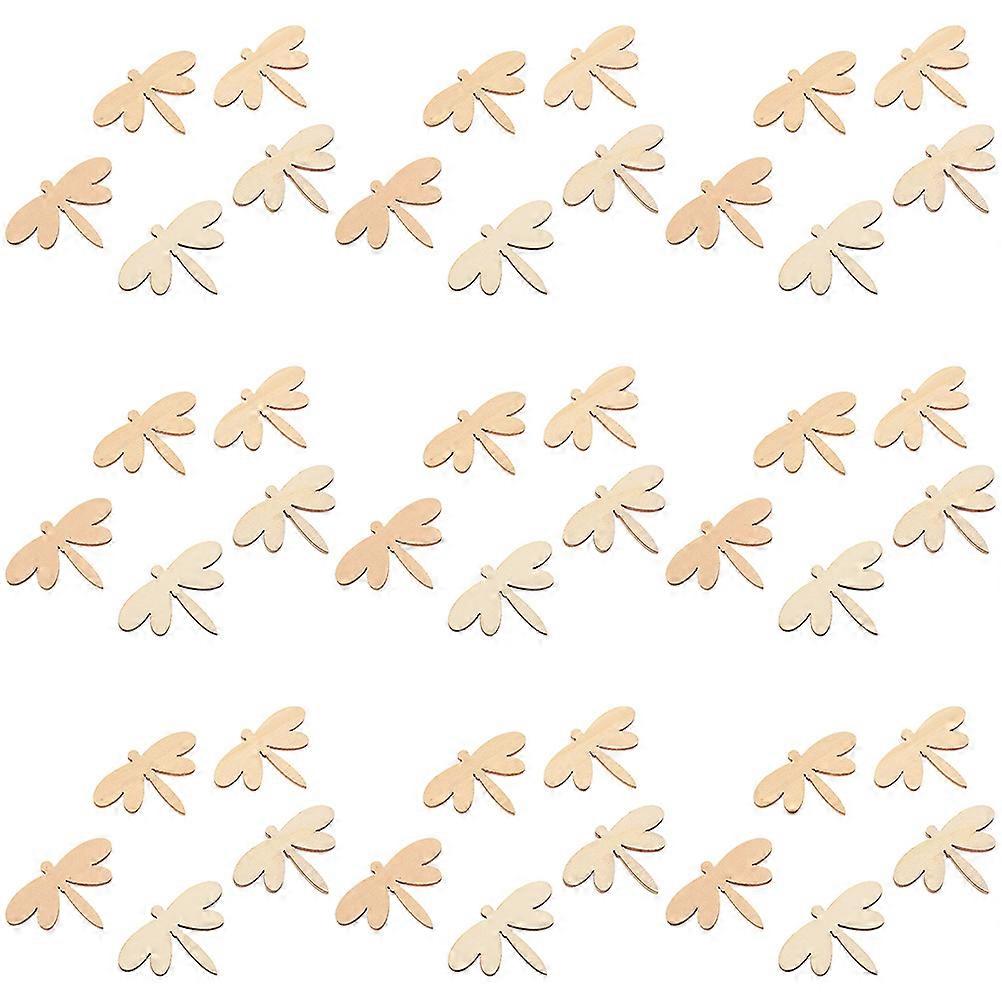 120pcs Dragonfly Shape Unfinished Wooden Chips for DIY Crafts, Quality Wood Slices for Painting and Creative Decorating Projects