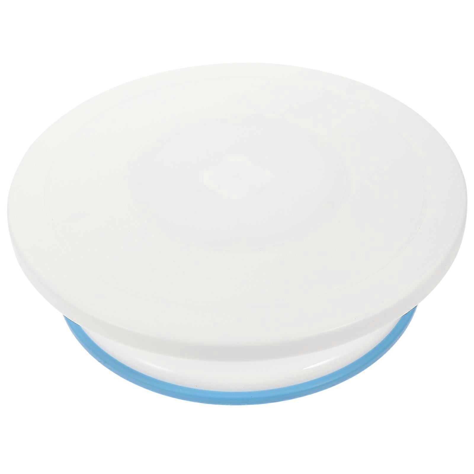 White PP Cake Decorating Turntable with Non Skid Surface for Kitchen Use 7 Inch Diameter