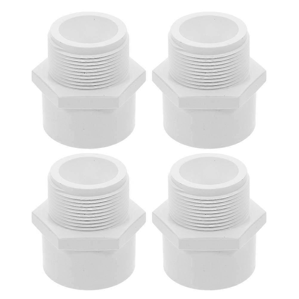Pipe Transition Connector Residential Use 4Pcs Pvc Pipe Fitting Adapter Enhanced Sealing White Material Compatibility