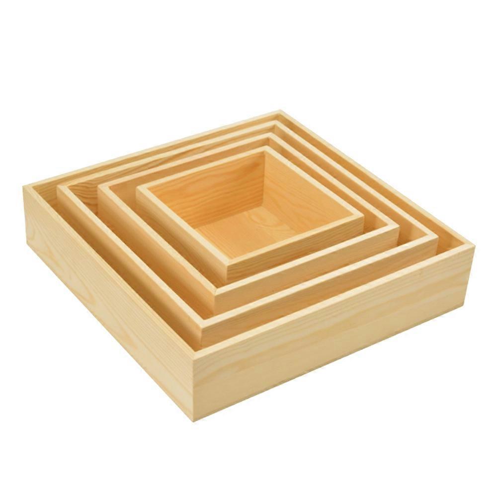 Khaki Storage Boxes Set of 4 Perfect for Home Organization and Decoration Made of Synthetic Material