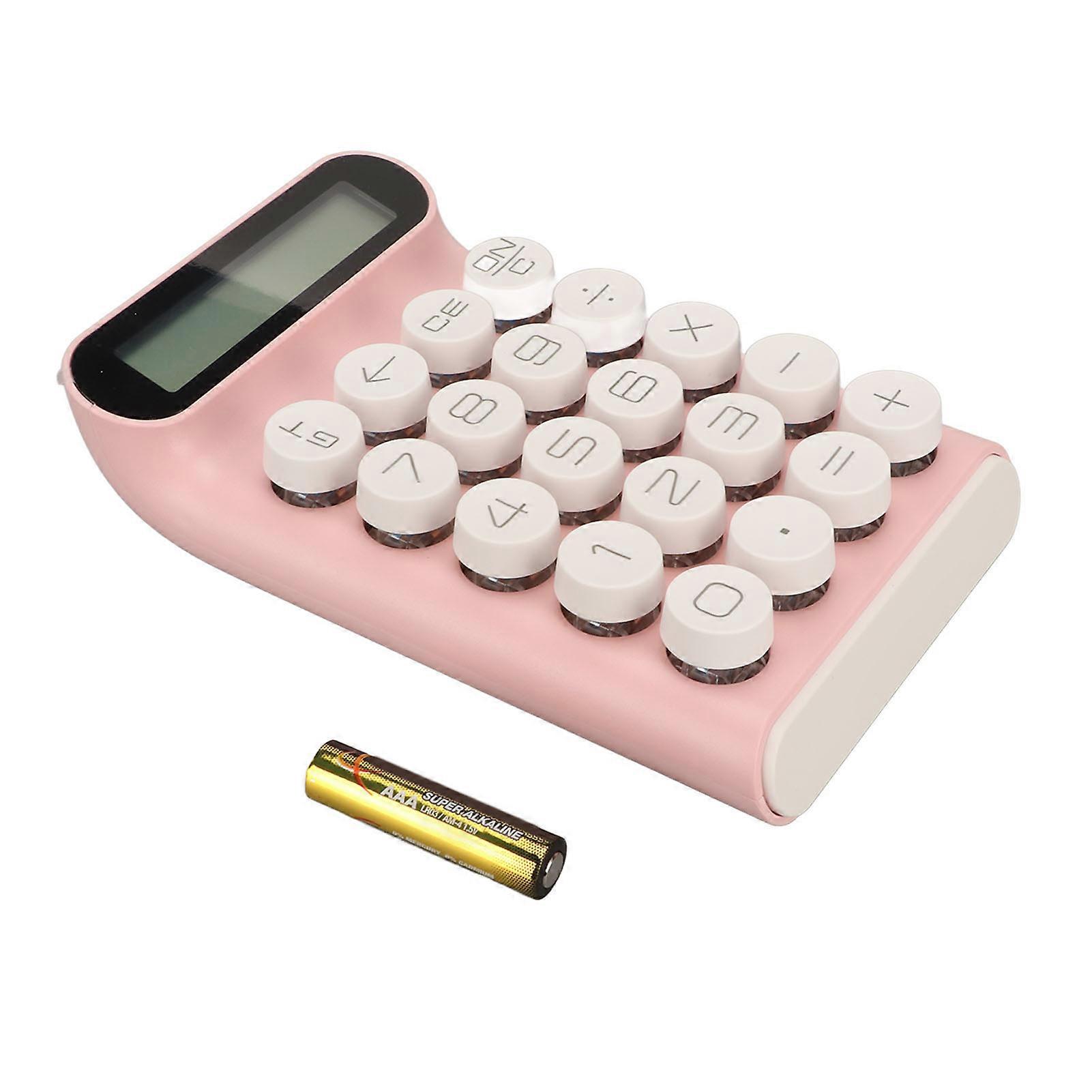 Blue Switch Calculator 20 Keys Intelligent Shutdown Detachable Slip Resistant Mechanical Calculator with 10 Digit LCD Display Pink 