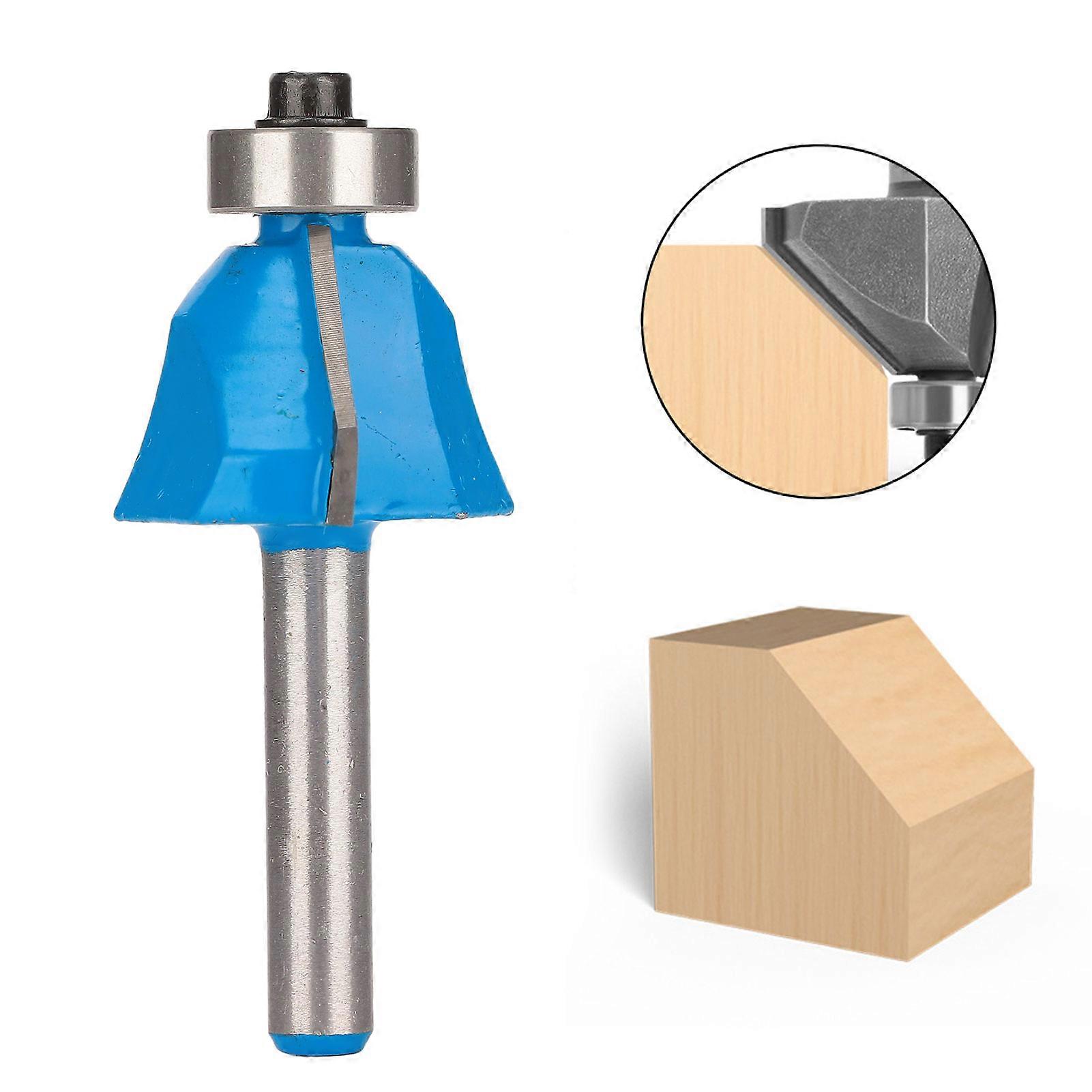 Router Bit 45 Degree 1/4in Round Shank Chamfer Tool with Top Bearing for Woodworking1/4x5/8 